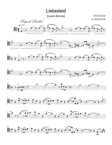 Liebesleid [Love's Sorrow] arranged for Tenor Trombone and piano (arr. Philip Brink)