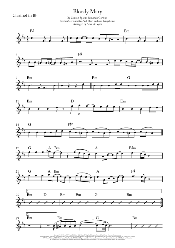 Bloody Mary (arr. Amauri Lopes)