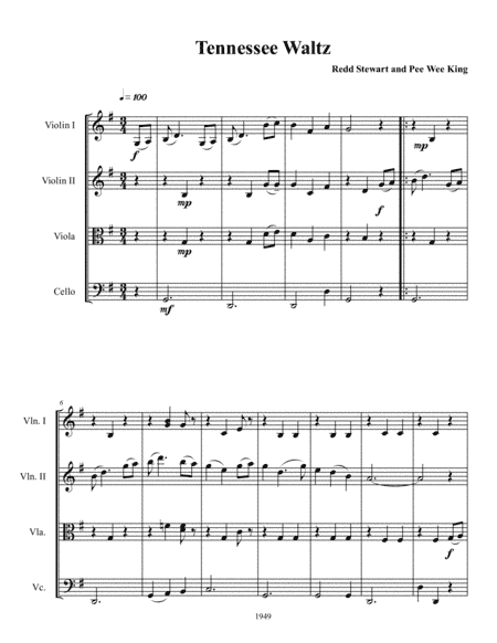 Tennessee Waltz (arr. Tom Strauch)