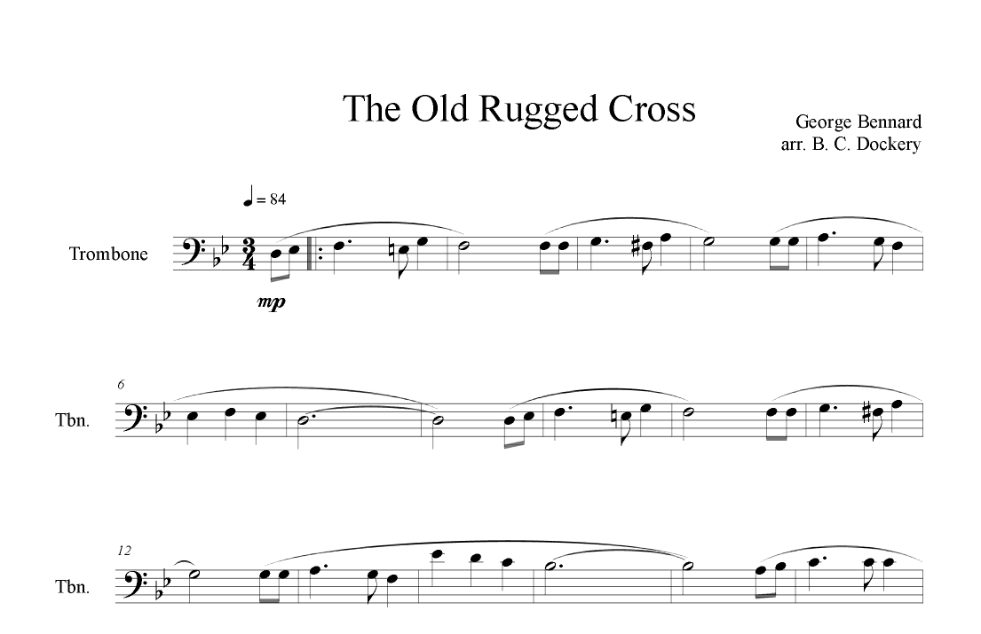 The Old Rugged Cross (Trombone Solo) (arr. B. C. Dockery)