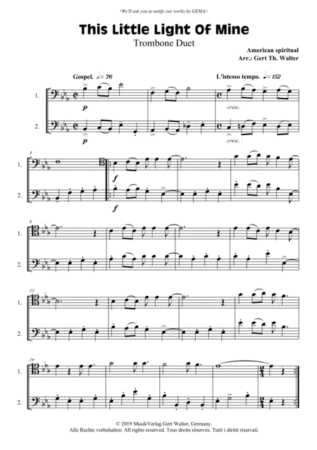 This Little Light Of Mine (arr. Gert Th. Walter)