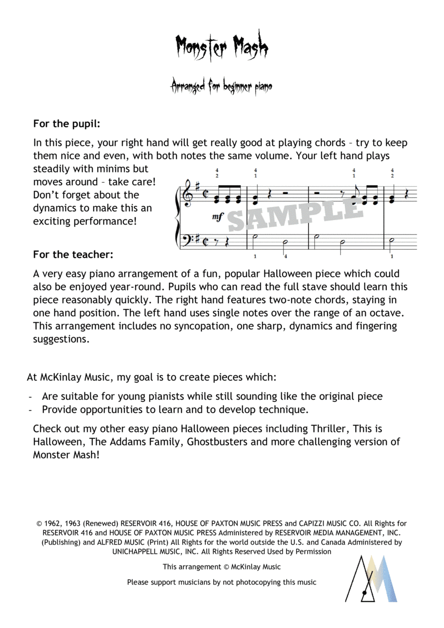 Monster Mash (arr. L McKinlay)