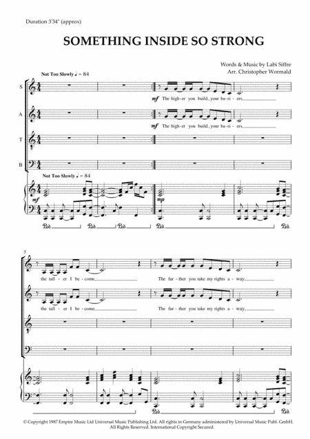 (something Inside) So Strong (arr. Christopher Wormald)