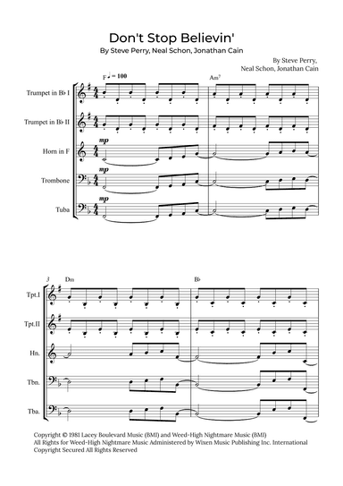 Don't Stop Believin' (arr. Alex Nunes Rodrigues)