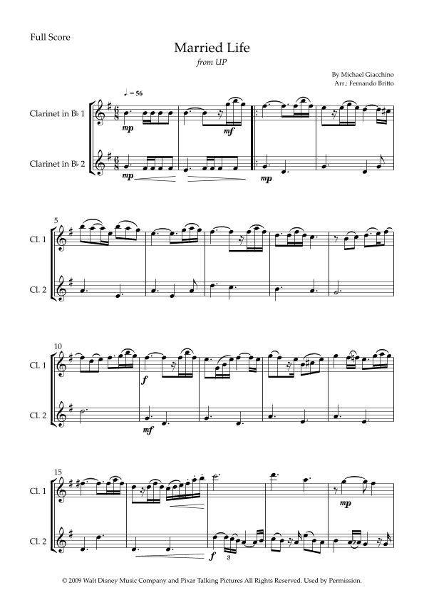 Married Life (arr. Fernando Britto)