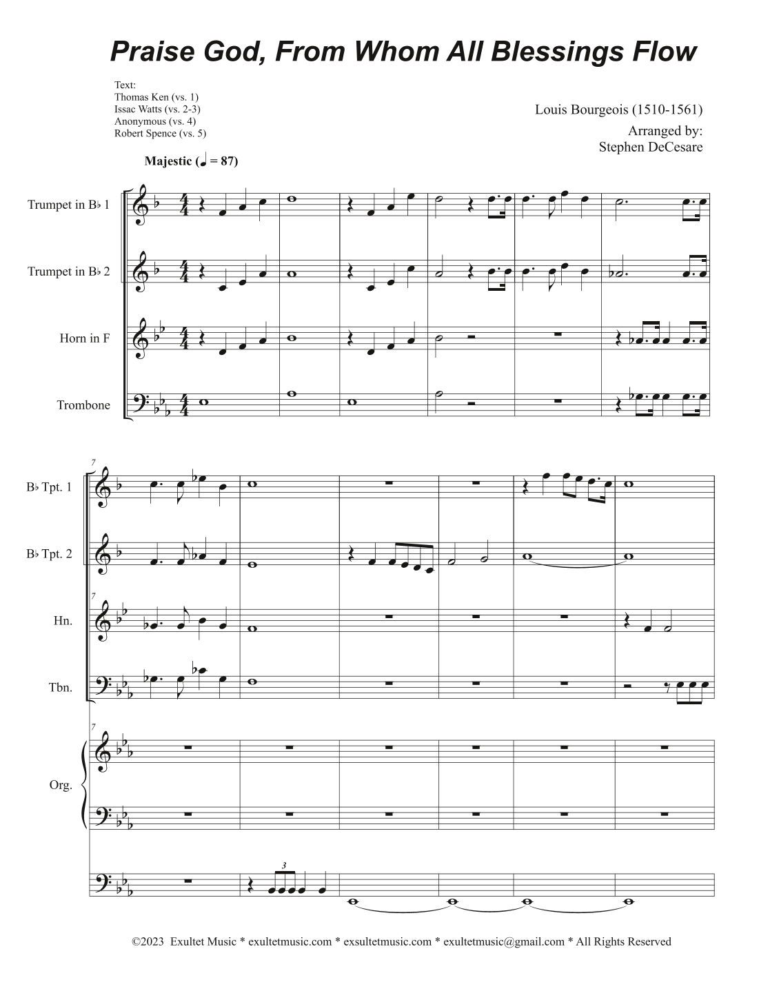 Praise God, From Whom All Blessings Flow (Vocal solo - Medium Key) (Full Score) - Score Only (arr. Stephen DeCesare)