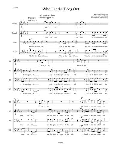 Who Let The Dogs Out (arr. Adam Gustafson)
