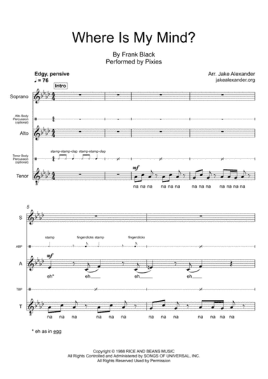 Where Is My Mind? (arr. Jake Alexander)