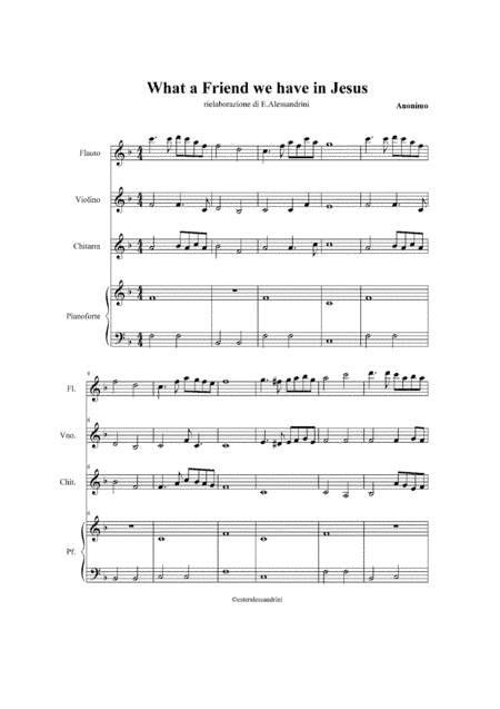 What a friend we have in Jesus (arr. Ester Alessandrini)