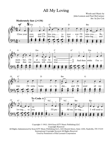All My Loving (arr. Joe Cox)