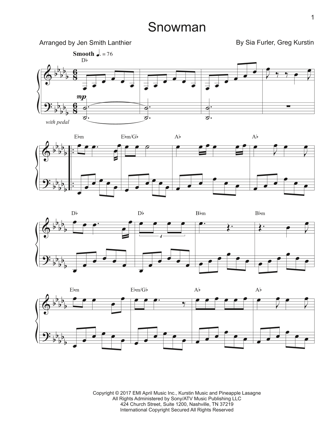 Snowman (arr. Jen Smith Lanthier)
