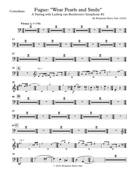 Fugue: "Wear Pearls and Smile" (A Pairing with Beethoven's Symphony #2) - Contrabass
