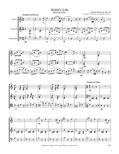 Künstlerleben (Artist's Life) (arr. Stephen Levintow)