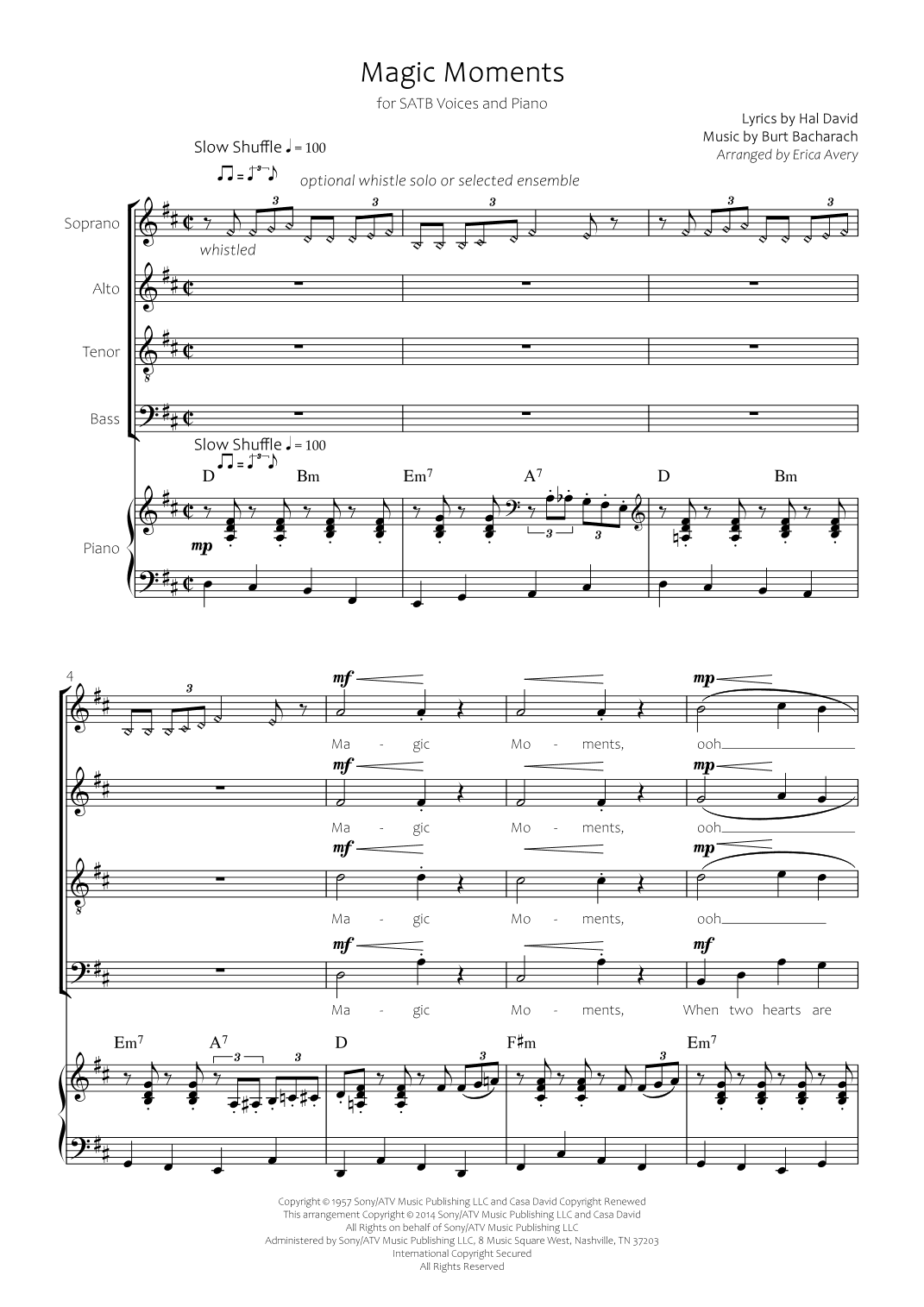 Magic Moments (arr. Arranged by Erica Avery)