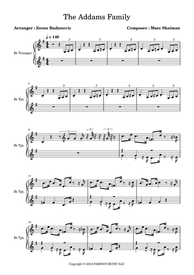 The Addams Family - Score (arr. Zoran Radanovic)