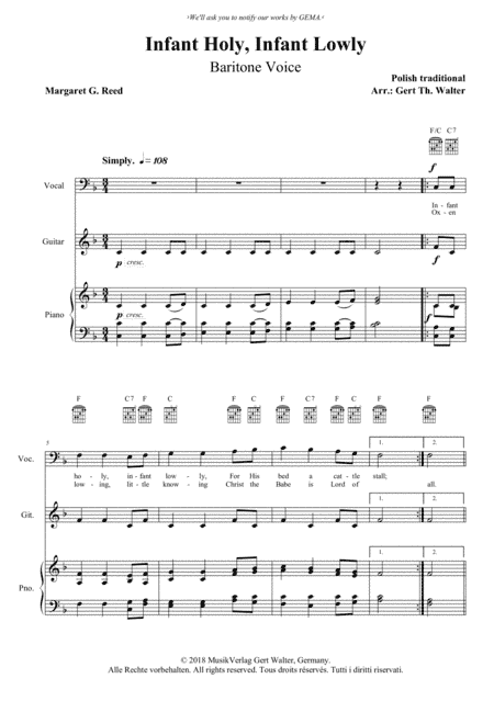 Infant Holy, Infant Lowly (arr. Gert Th. Walter)