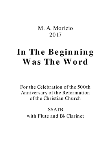 IN THE BEGINNING WAS THE WORD (SSATB) – John 1:1-18