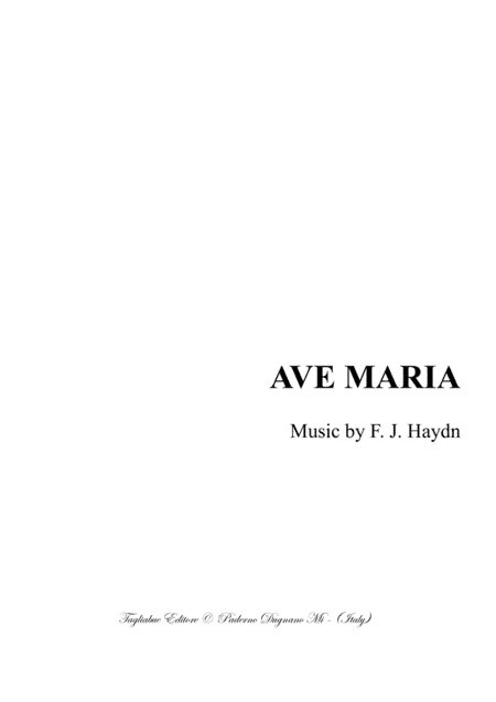 AVE MARIA - J. Haydn - For SATB Choir