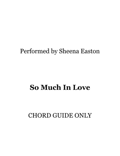 So Much In Love (arr. RWM)