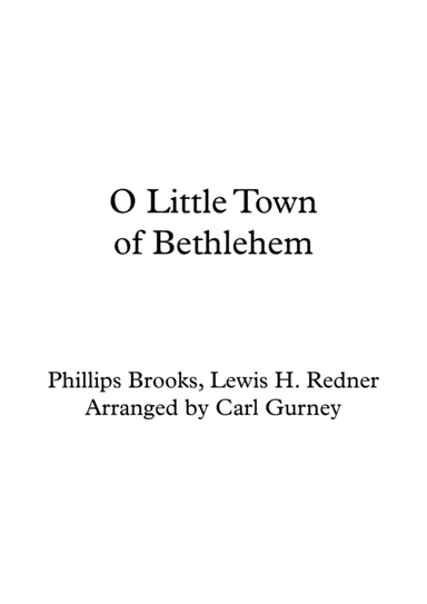 O Little Town of Bethlehem (arr. Carl Gurney)