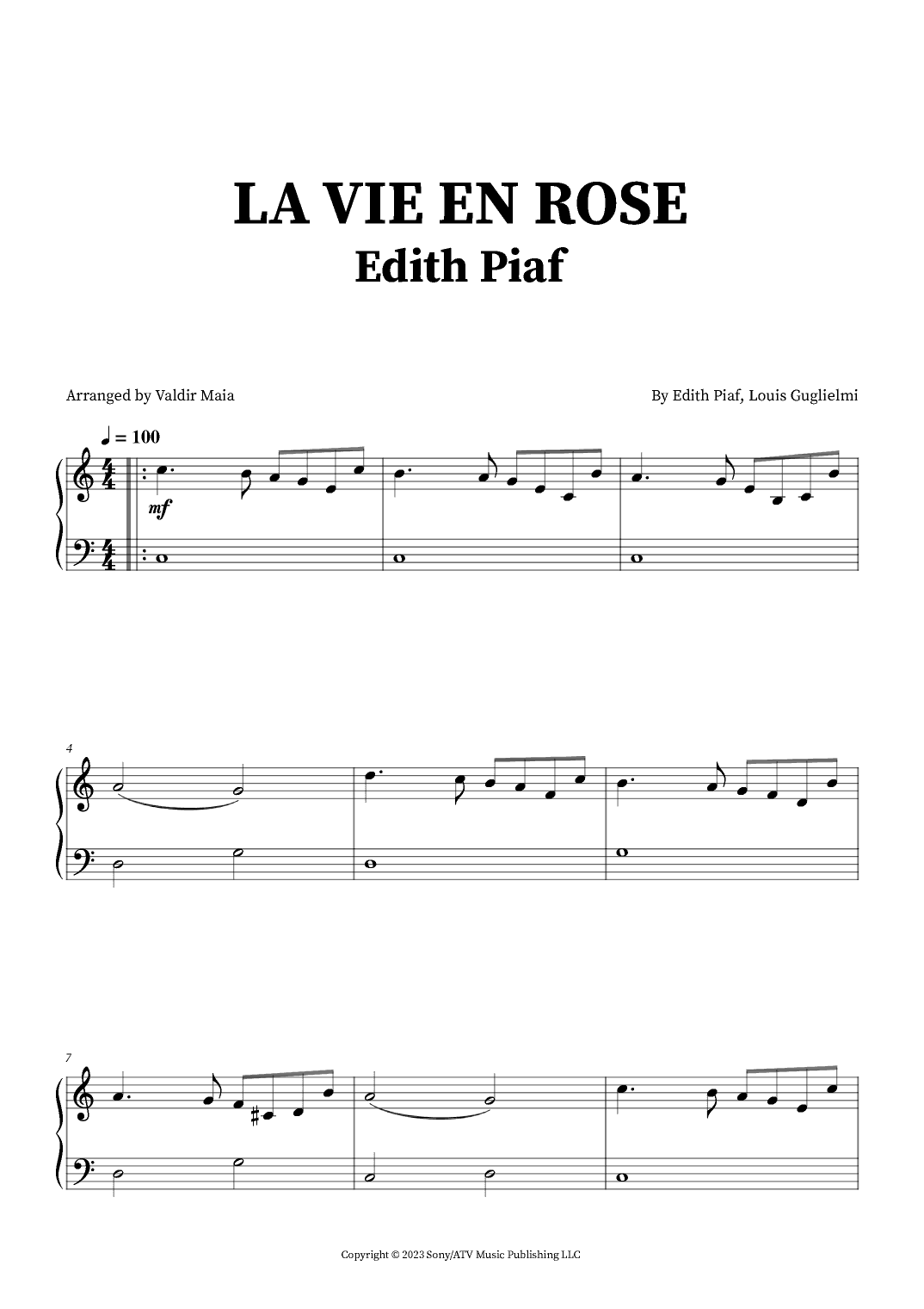 La Vie En Rose (arr. Valdir Maia)