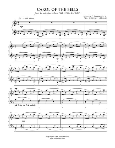 Carol Of The Bells (arr. Jennifer Haines)