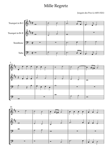 Mille Regretz (arr. Karen Gueiros)