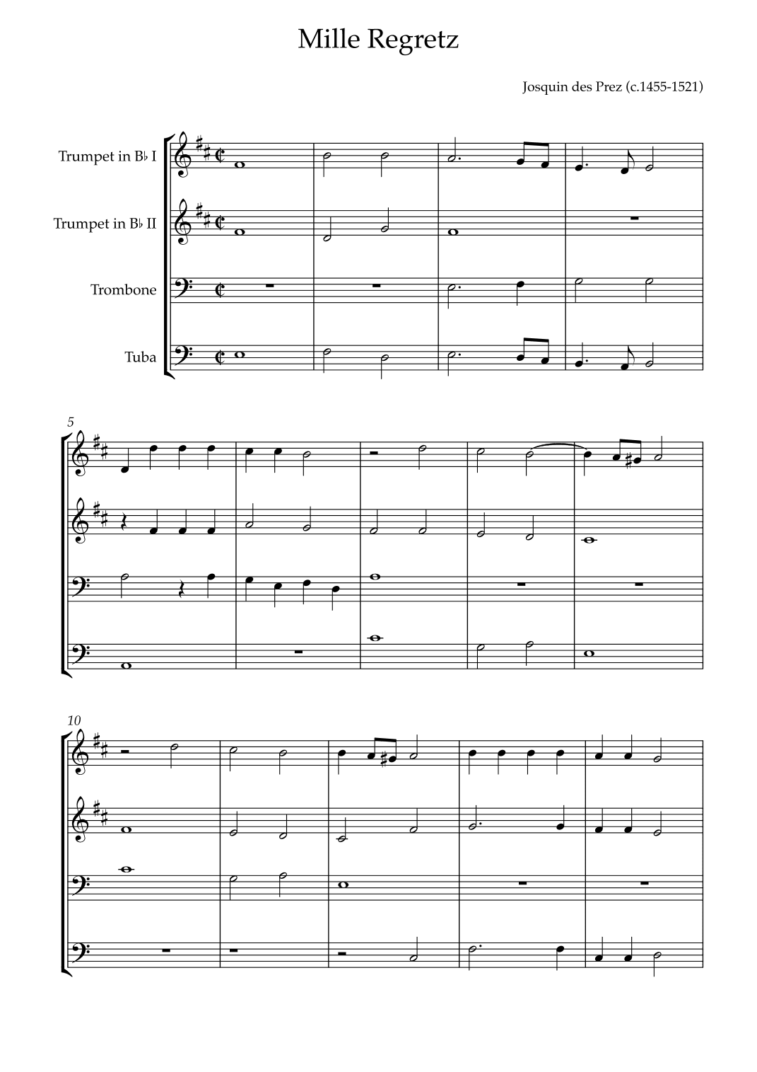 Mille Regretz (arr. Karen Gueiros)