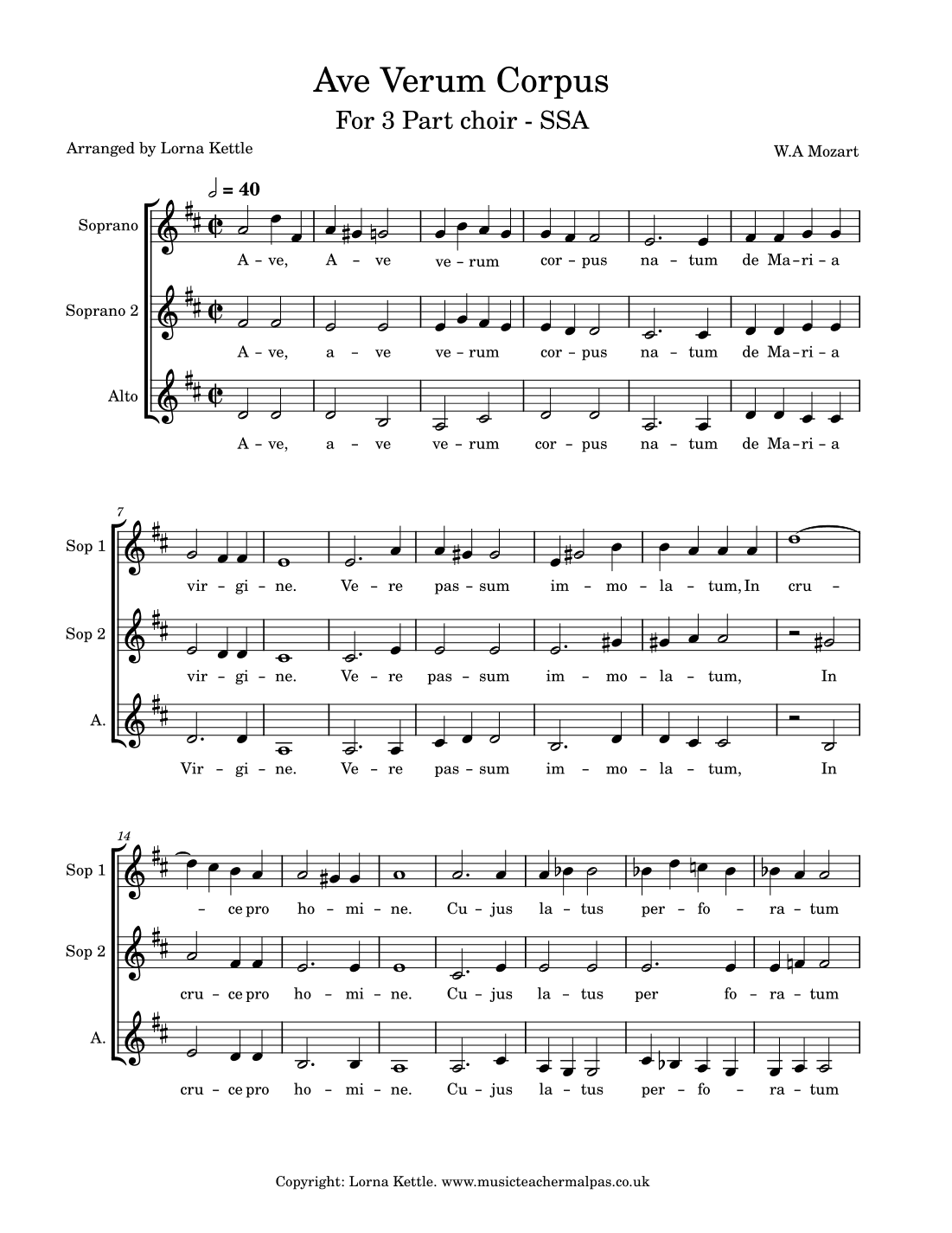 Ave Verum Corpus K618 (arr. Lorna Kettle)