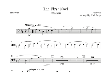 The First Noel (Variations for Full Orchestra) Trombone part (arr. Nick Raspa)