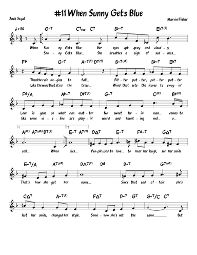 When Sunny Gets Blue (arr. John Fries)