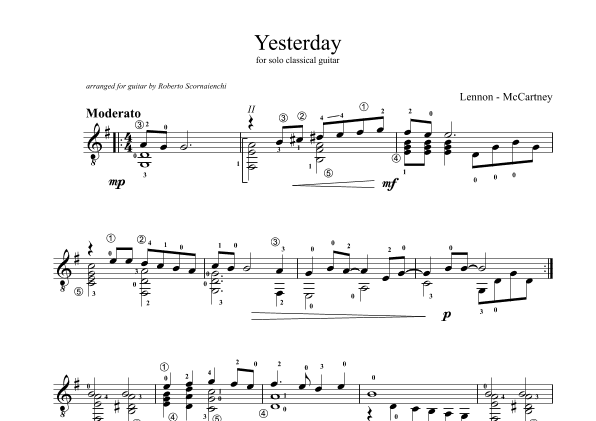 Yesterday (arr. Roberto Scornaienchi)