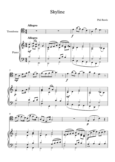 Skyline - Trombone and Piano