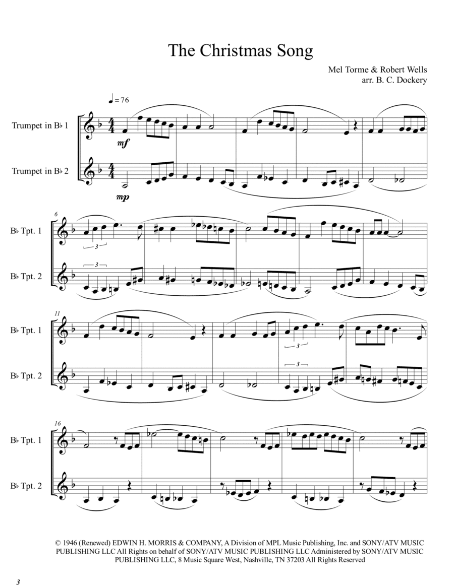 The Christmas Song (chestnuts Roasting On An Open Fire) (arr. B. C. Dockery)