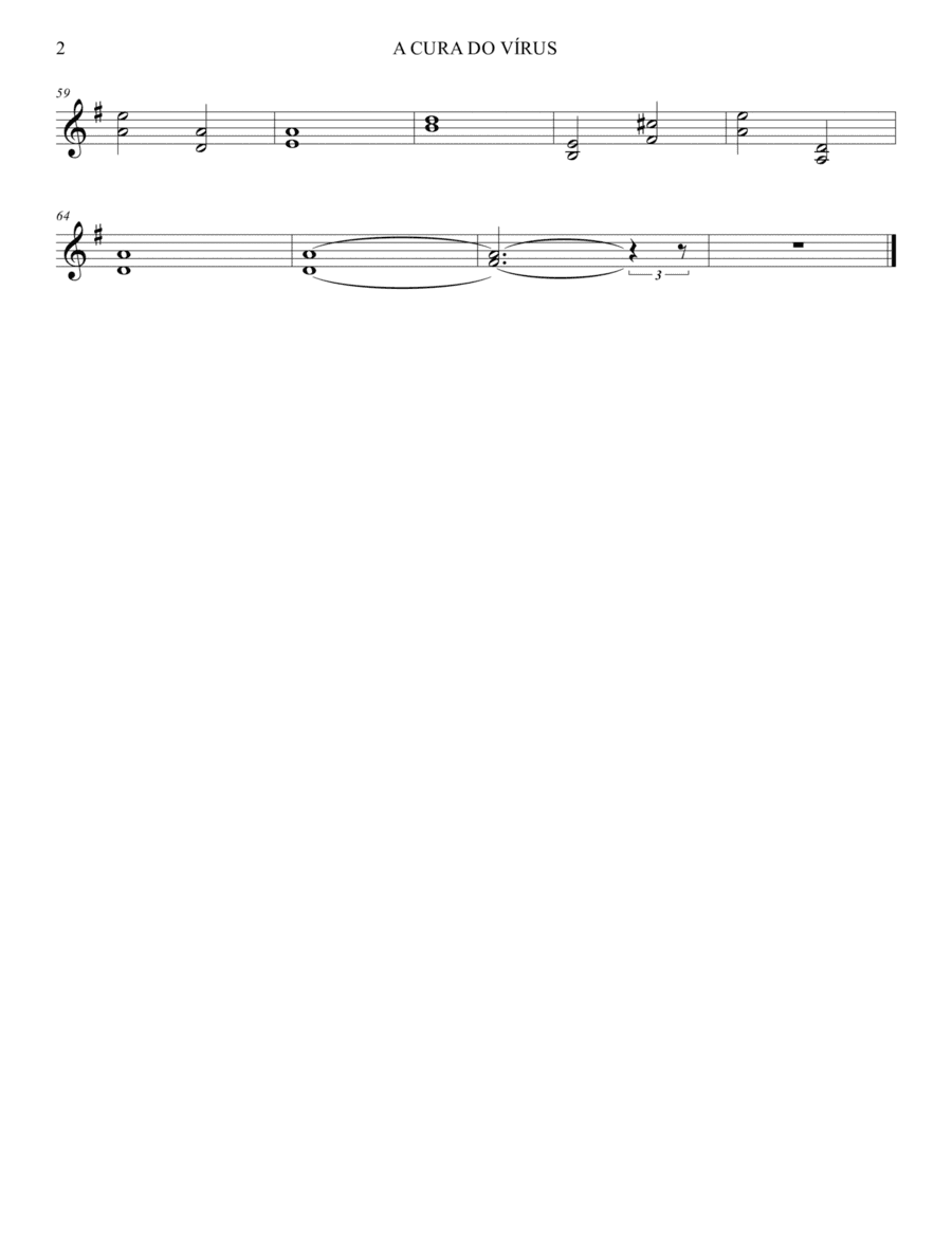 VIOLIN 1 - A CURA DO VÍRUS MORTAL PARA CORO E ORQUESTRA