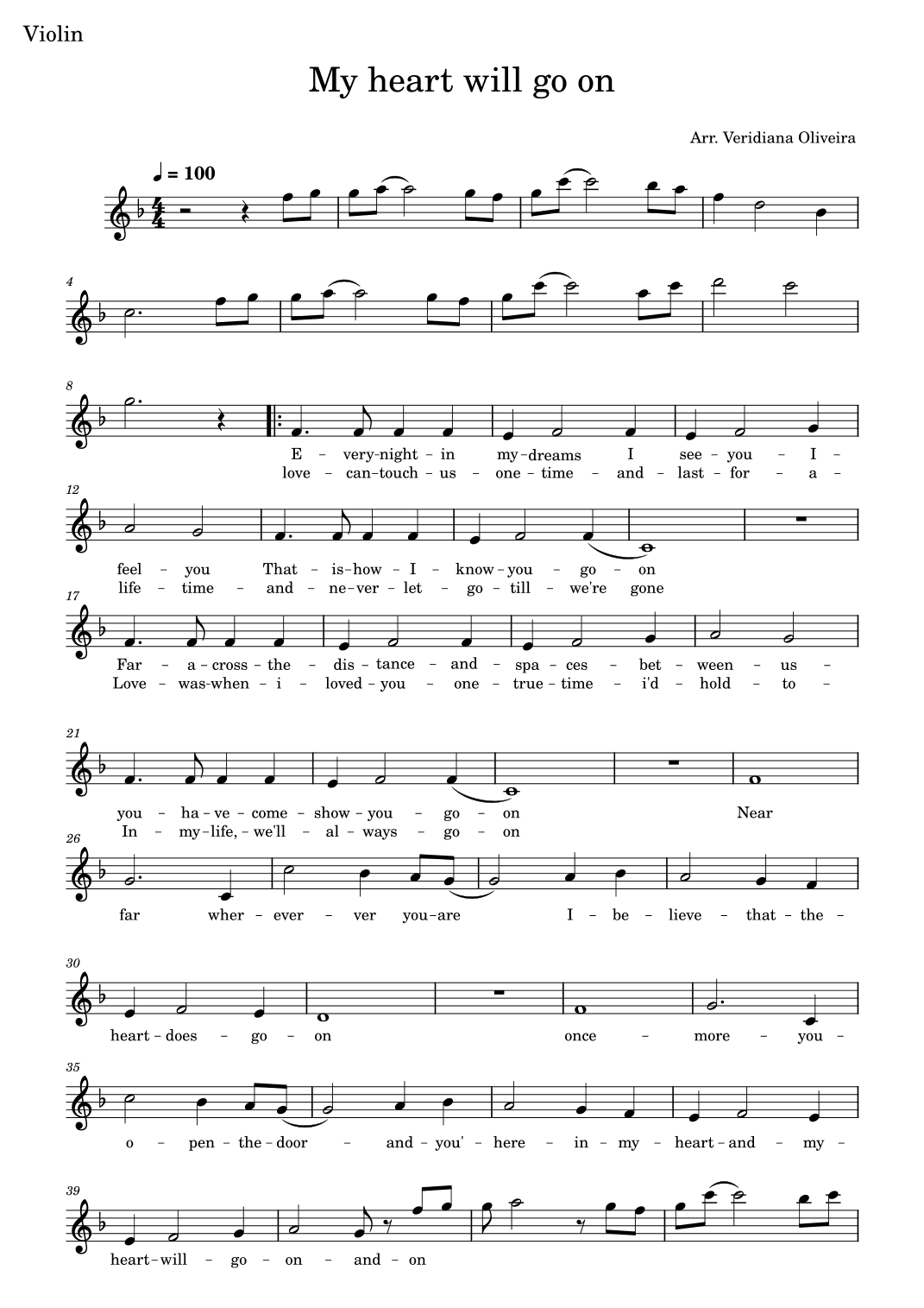 My Heart Will Go On (love Theme From 'titanic') (arr. Veridiana Oliveira)