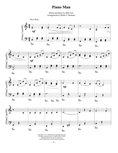 Piano Man (arr. Misha Stefanuk)