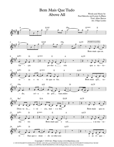 Above All (arr. Filipe Leitão)