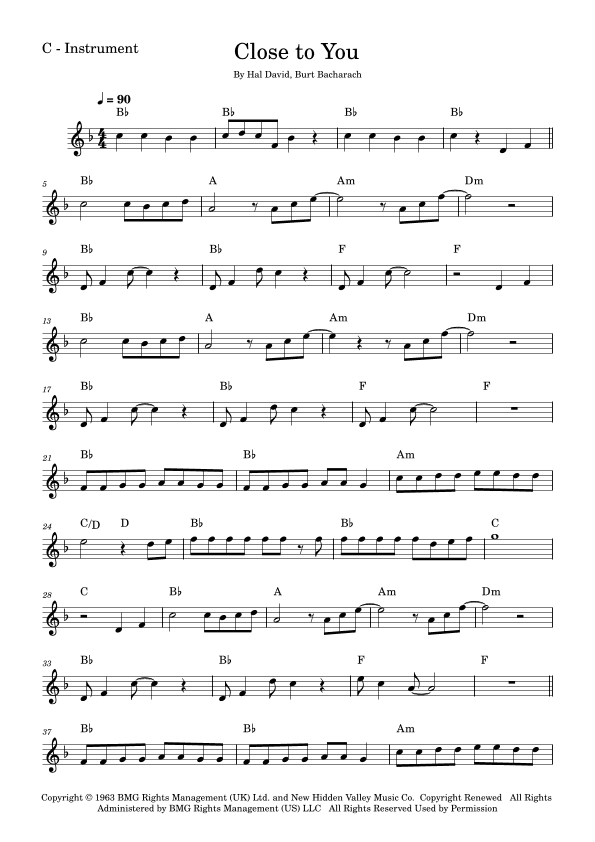 (they Long To Be) Close To You (arr. Fabio Eduardo de Oliveira)