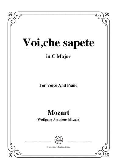 Mozart-Voi,che sapete,in C Major,for Voice and Piano (arr. MSM)