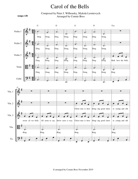 Carol of the Bells Strings (arr. Connie Boss)