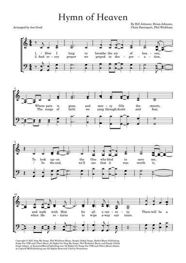 Hymn Of Heaven (arr. Jon Good)