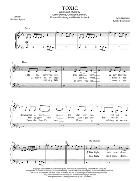 Toxic (arr. Kostis Tsioulakis)
