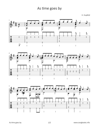 As time goes by (arr. Bettina Schipp)
