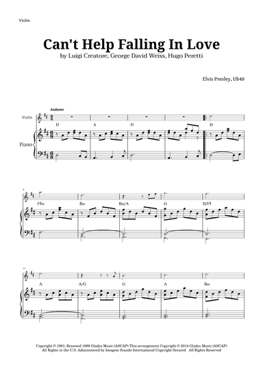 Can't Help Falling In Love (arr. Langanho)