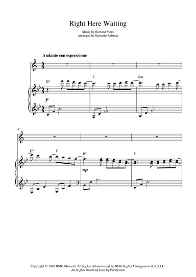 Right Here Waiting (arr. Kaiserin Rebecca)