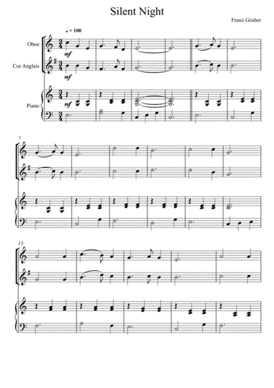 Franz Gruber - Silent Night (Oboe and English Horn Duet) (arr. André Laitano)