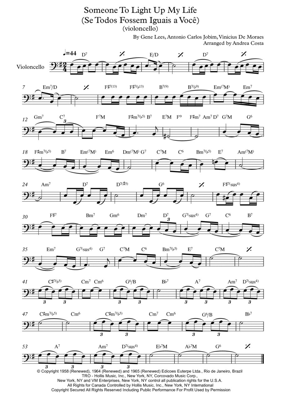 Someone To Light Up My Life (se Todos Fossem Iguais A Voce) (arr. Andrea Costa)