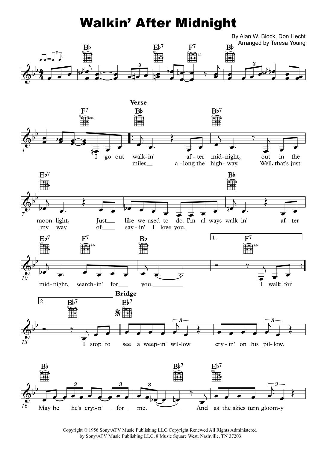 Walkin' After Midnight (arr. Teresa Young)