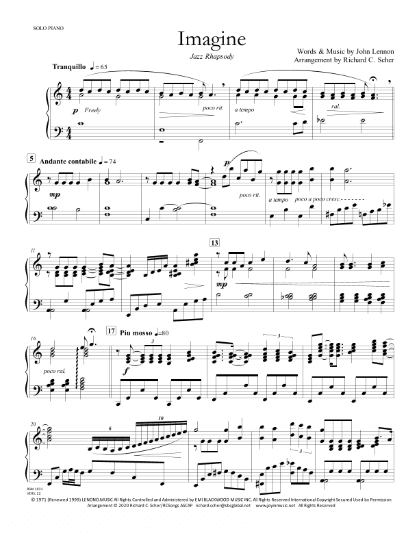 Imagine (arr. Richard C. Scher)